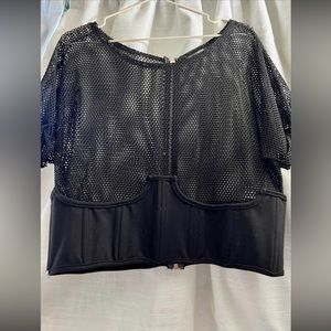 Mesh corset crop top